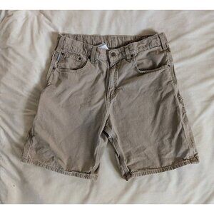 Carhartt Shorts Mens 34 Carpenter Workwear Tan Canvas Cargo Outdoor